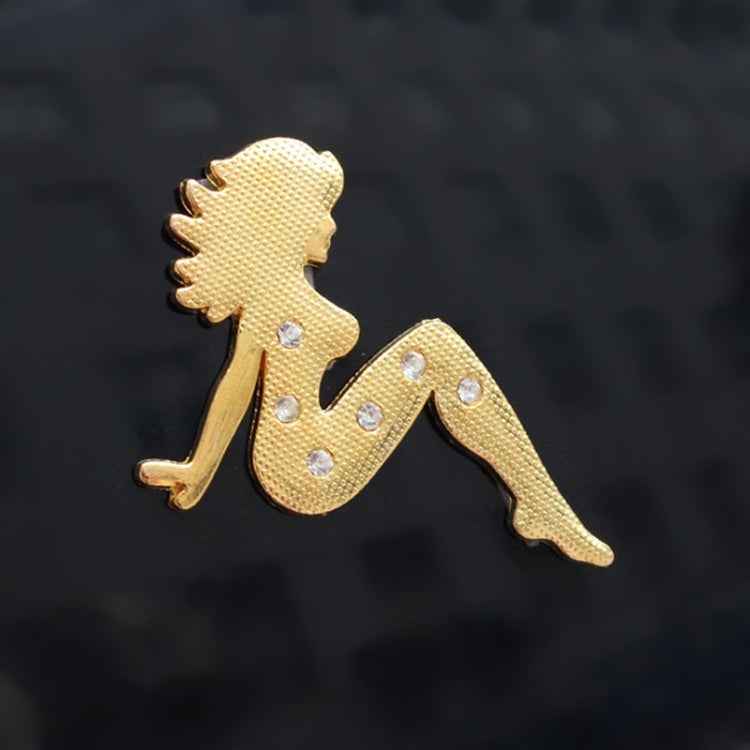 Beautiful Girl Diamond Metal Chrome Badges