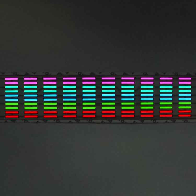 5 Colors Car Music Rhythm Lamp Car Sticker Equalizer with Car Charger, Size: 70cm x 16cm