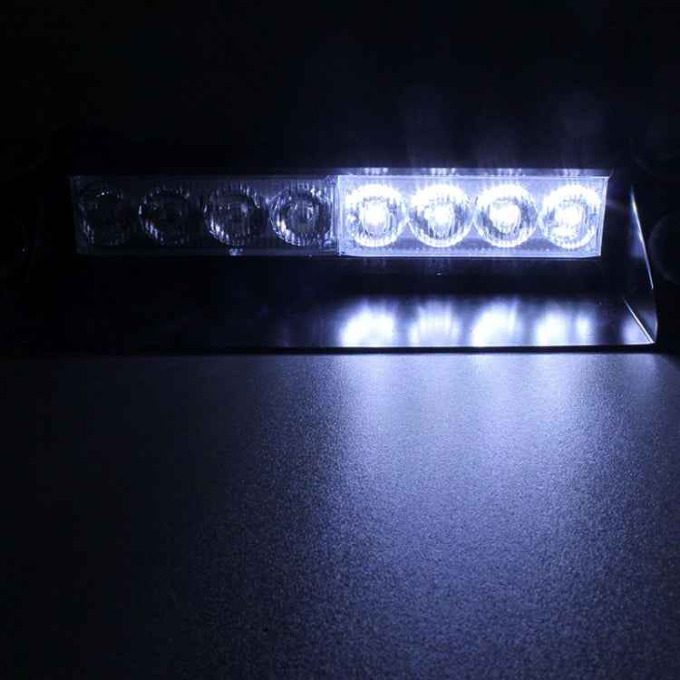 8W 800LM 8-LED 3-Modes Adjustable Angle Car Strobe Flash Dash Emergency Light Warning Lamp with Suckers, DC 12V