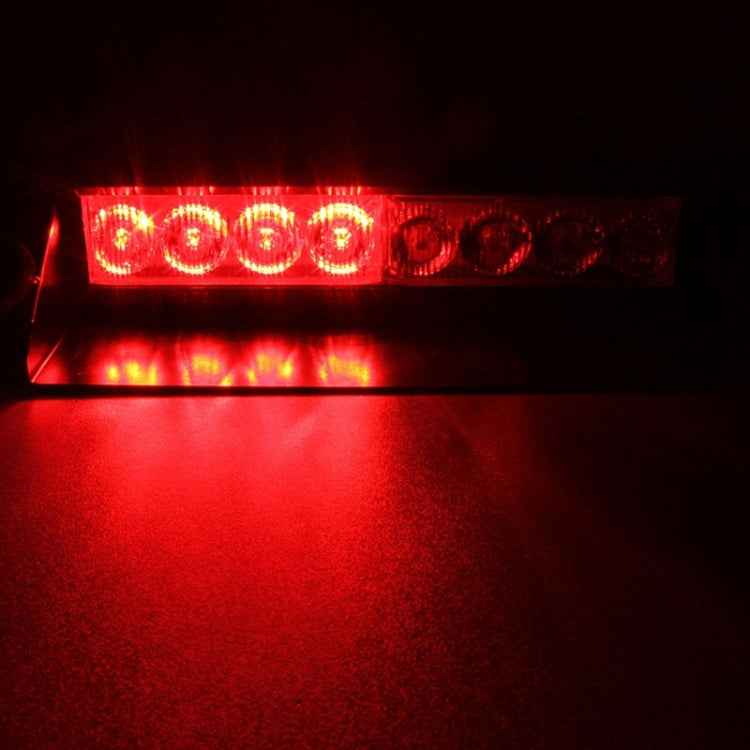 8W 800LM 8-LED 3-Modes Adjustable Angle Car Strobe Flash Dash Emergency Light Warning Lamp with Suckers, DC 12V