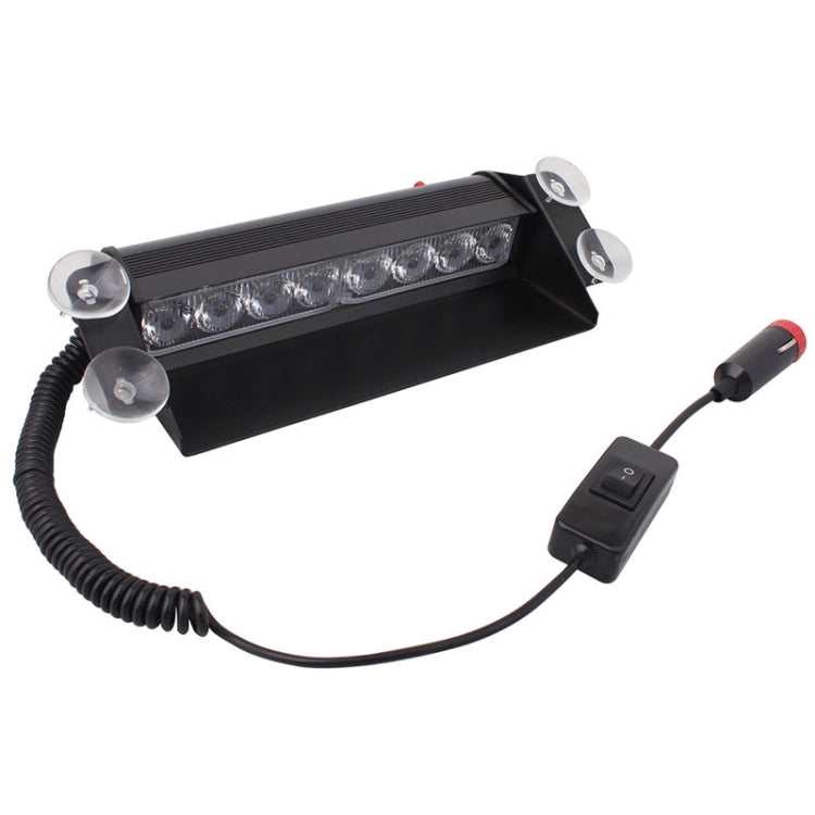 8W 800LM 8-LED 3-Modes Adjustable Angle Car Strobe Flash Dash Emergency Light Warning Lamp with Suckers, DC 12V, White + Yellow
