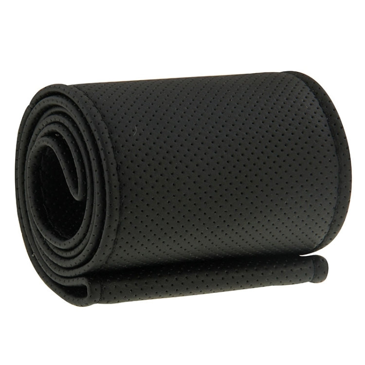 PU Leather Steering Wheel Cover With Needle and Thread, Size: 54x10.5cm, S-CMS-7771A, S-CMS-7771B