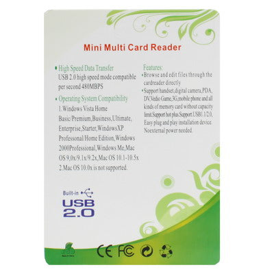 USB 2.0 Multi Card Reader, Support SD/MMC, MS, TF, M2 Card