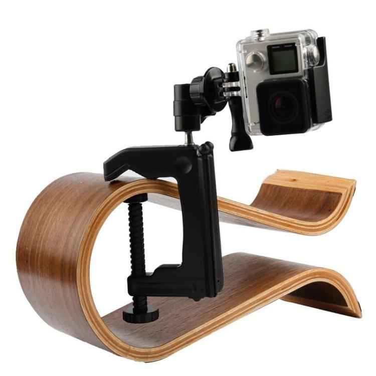 Desktop Fixed Clamp Holder Mount with Tripod Adapter for GoPro, Insta360, DJI and Other Action Cameras, Clamp Size: 1 - 6 cm