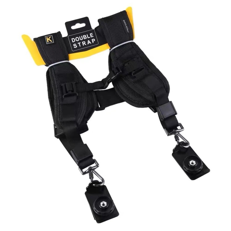 Safe & Fast Quick Double Shoulder Belt Strap for 2 Cameras DSLR (QS-B 1/4