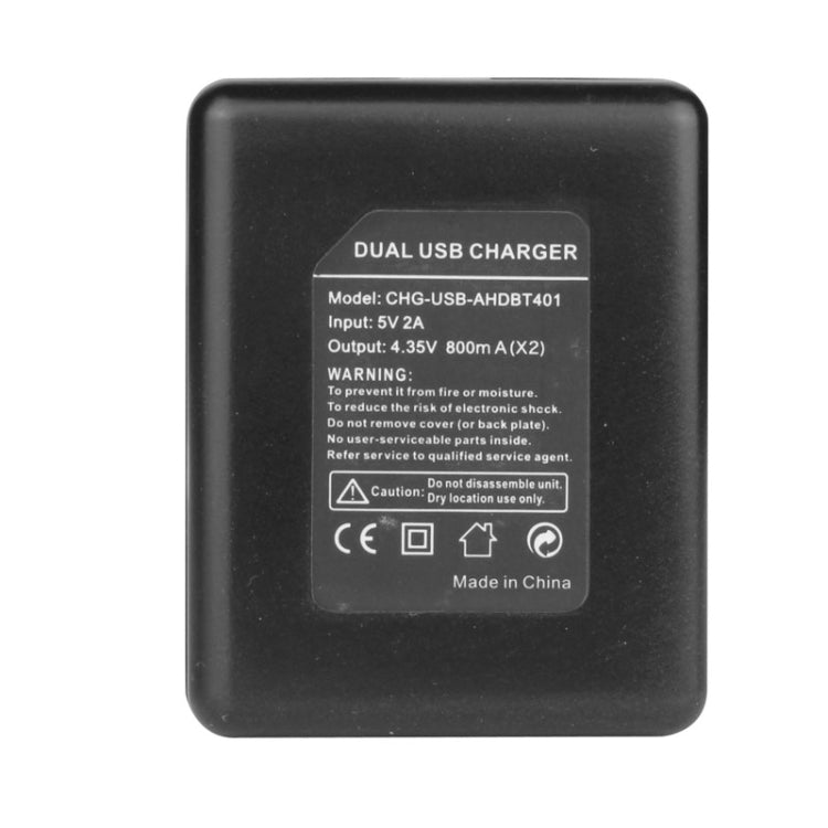 USB Dual Battery Travel Charger for GoPro HERO4 (AHDBT-401)
