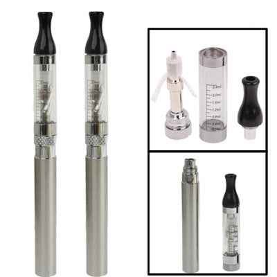 2 PCS 1100mAh T2S Quit Smoking USB Rechargeable Electronic Cigarettes with 2.4mL Transparent Detachable Atomizer