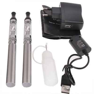 2 PCS 1100mAh T2S Quit Smoking USB Rechargeable Electronic Cigarettes with 2.4mL Transparent Detachable Atomizer