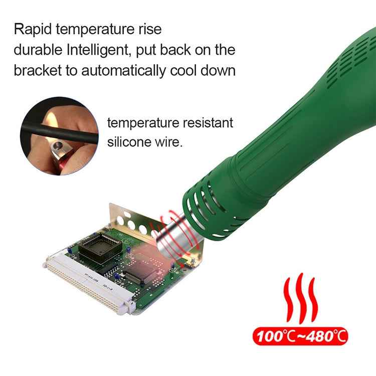 BEST BST-858D+ AC 220V 50Hz 650W LED Displayer Adjustable Temperature Unleaded Hot Air Gun with Helical Wind