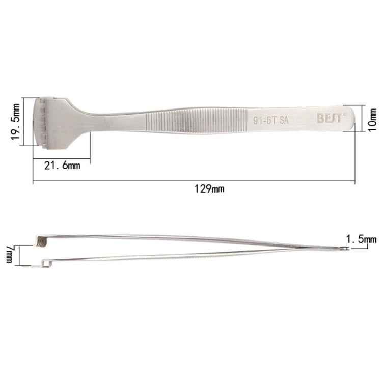 BEST BST-91-6T SA Professional Stainless Steel Wafer Tweezers for Silicon Wafer