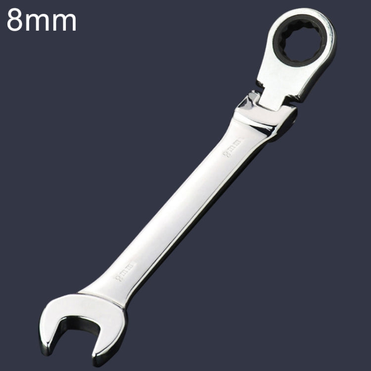 8mm Dual-use Opening Plum Ratcheting Angled Wrench , Length: 13.8cm