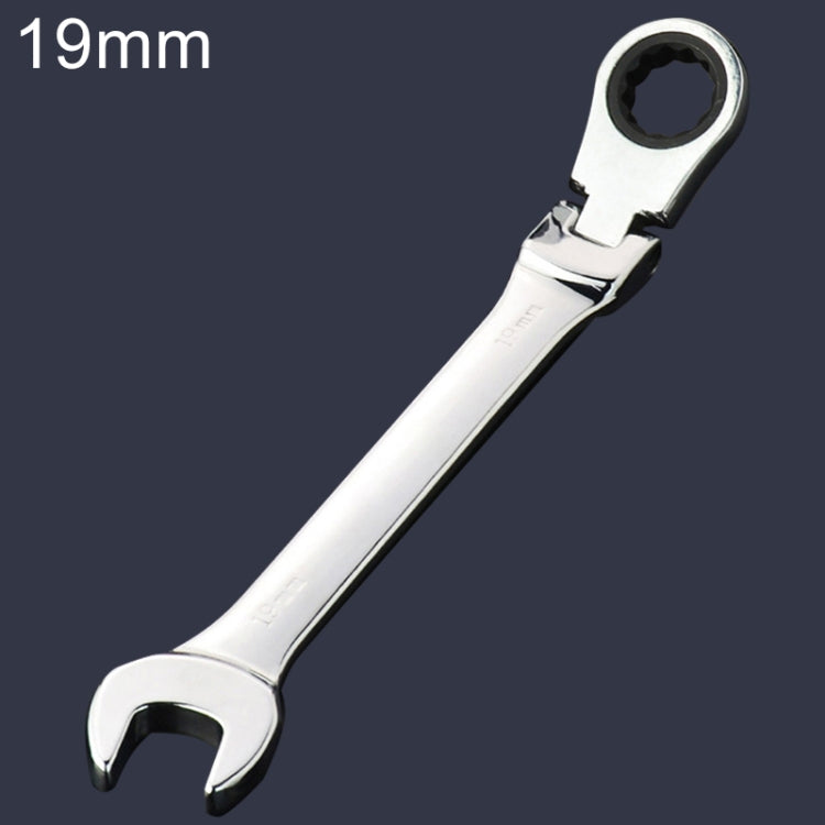 19mm Dual-use Opening Plum Ratcheting Angled Wrench , Length: 24.5cm