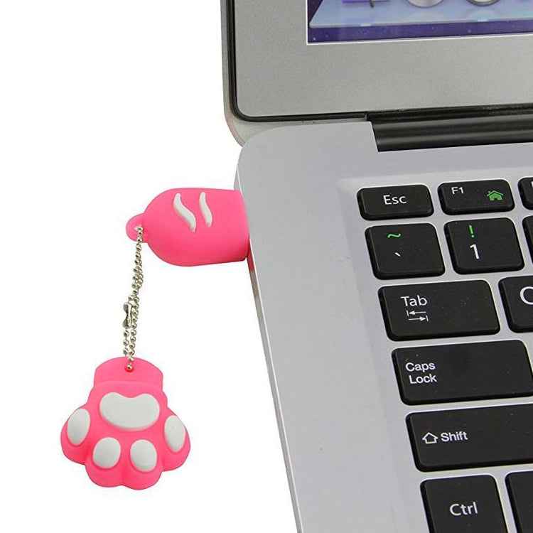 16GB Bear Paw Shaped Silicone USB 2.0 Flash Disk with Anti Dust Cup, 16GB (Red Plum)