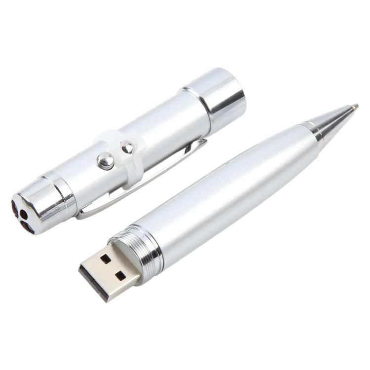 3 in 1 Laser Pen Style USB Flash Disk, Silver (16GB), 2GB (Silver), 4GB (Silver), 8GB (Silver), 16GB (Silver), 2GB (Black), 4GB (Black), 8GB (Black), 16GB (Black)