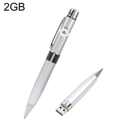 3 in 1 Laser Pen Style USB Flash Disk, Silver (16GB), 2GB (Silver), 4GB (Silver), 8GB (Silver), 16GB (Silver), 2GB (Black), 4GB (Black), 8GB (Black), 16GB (Black)