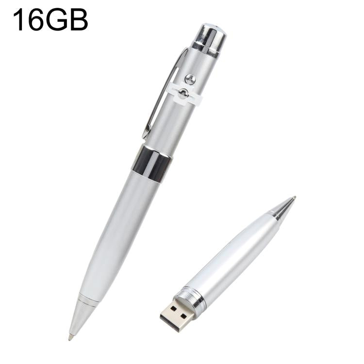 3 in 1 Laser Pen Style USB Flash Disk, Silver (16GB), 2GB (Silver), 4GB (Silver), 8GB (Silver), 16GB (Silver), 2GB (Black), 4GB (Black), 8GB (Black), 16GB (Black)