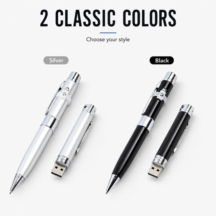 3 in 1 Laser Pen Style USB Flash Disk, Silver (16GB), 2GB (Silver), 4GB (Silver), 8GB (Silver), 16GB (Silver), 2GB (Black), 4GB (Black), 8GB (Black), 16GB (Black)