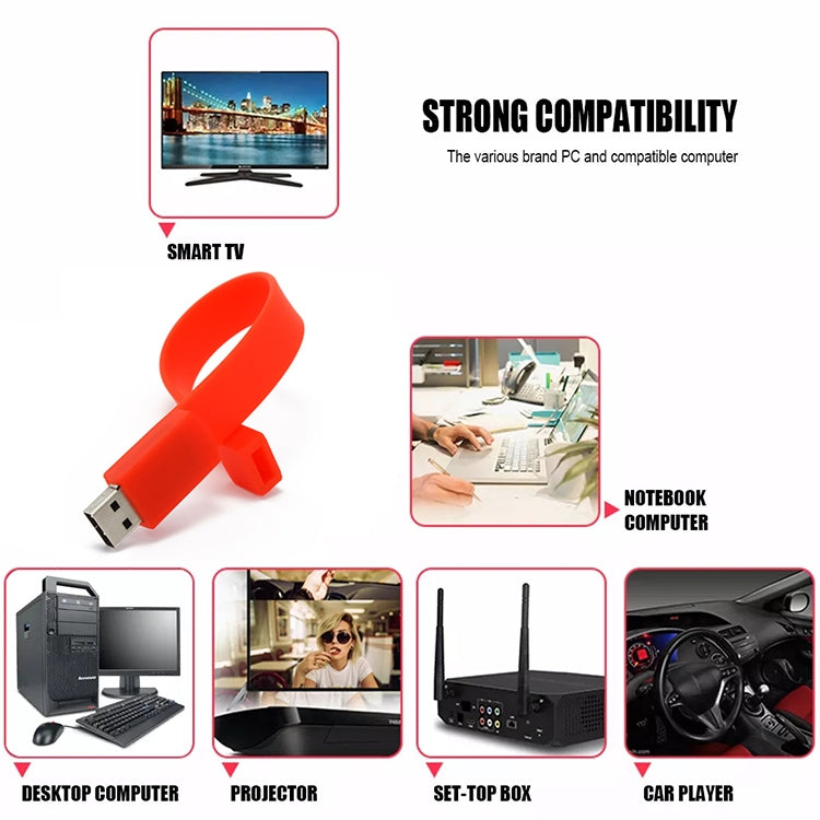 2GB Silicon Bracelets USB 2.0 Flash Disk, 2GB