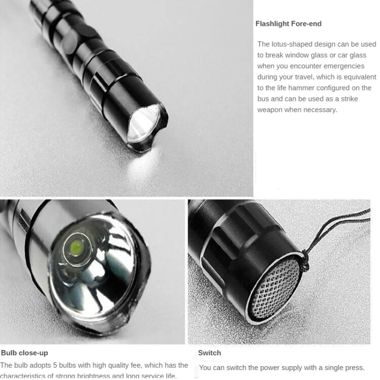 3W LED Mini Flashlight Light Torch Lamp with Strap
