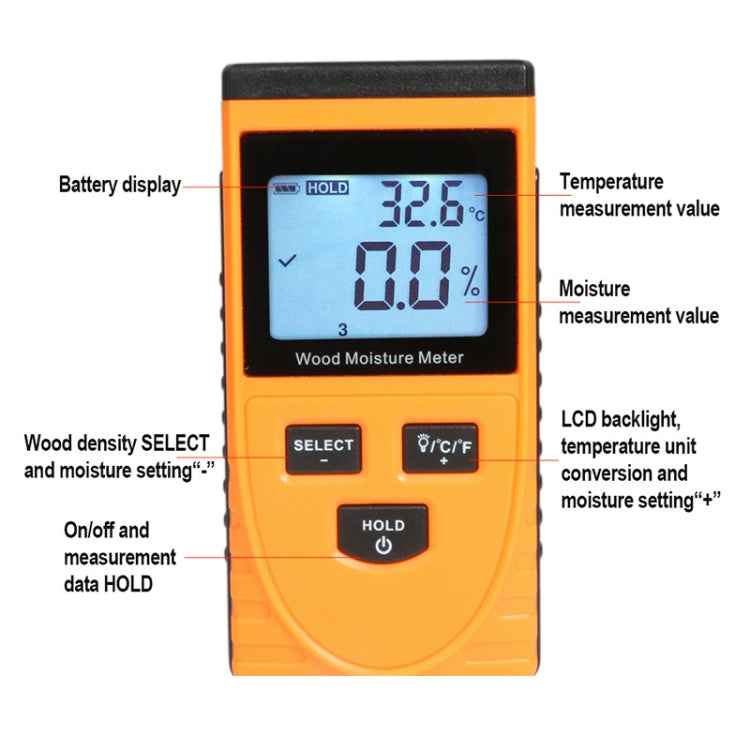 GM630 Digital Wood Moisture Meter with LCD
