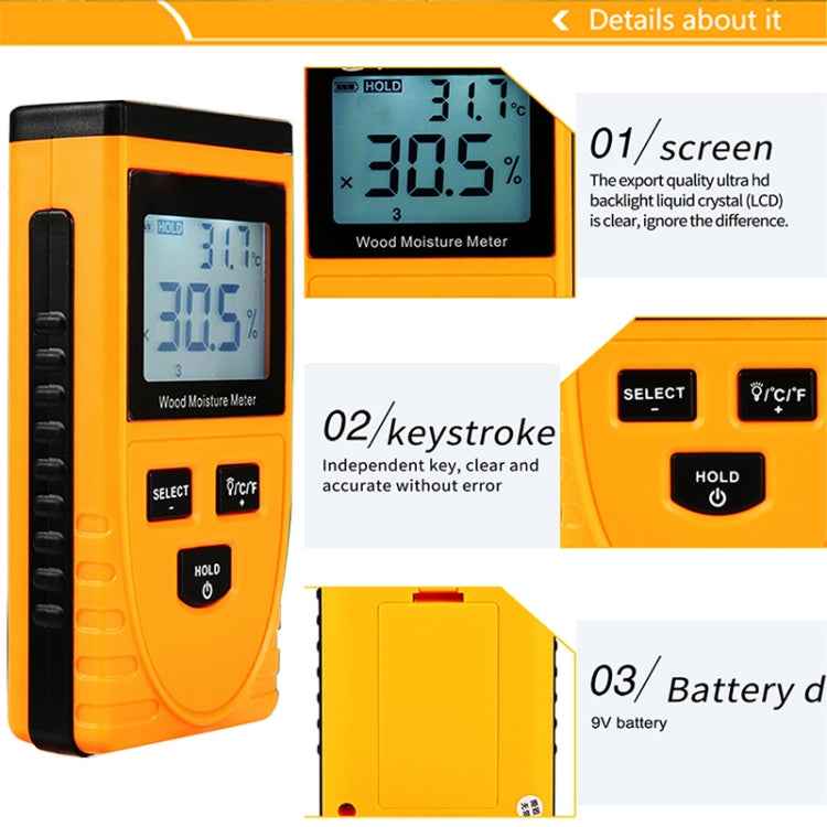 GM630 Digital Wood Moisture Meter with LCD