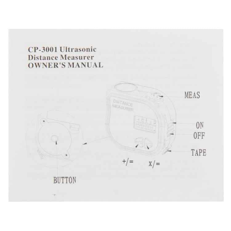 CP-3001 Ultrasonic Distance Measurer Laser Point with 1m Tape Measurer