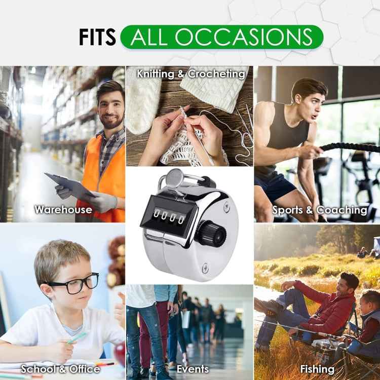 Retro Style 0.8 inch 4-digit Screen Mechanical Manual Metal Counter