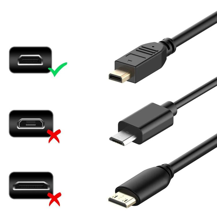 30cm Mini HDMI Male to Micro HDMI Male Adapter Cable, Micro HDMI Male, Length: 30cm