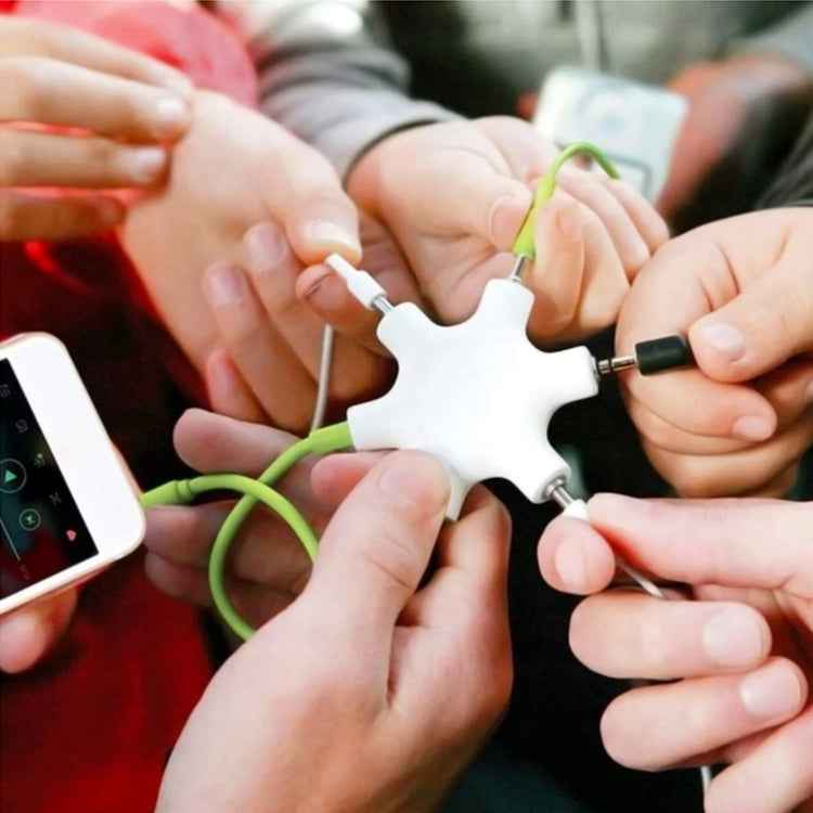 6 Ports Audio Splitter Headphone Connector, Compatible with Phones, Tablets, Headphones, MP3 Player, Car/Home Stereo & More,