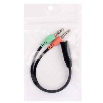 17cm 3.5mm Jack Microphone + Earphone Cable, Compatible with Phones, Tablets, Headphones, MP3 Player, Car/Home Stereo & More