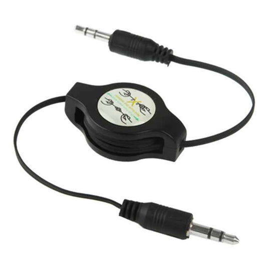 3.5mm Retractable Aux Audio Cable, Compatible with Phones, Tablets, Headphones, MP3 Player, Car/Home Stereo & More, Length: 11cm to 80cm