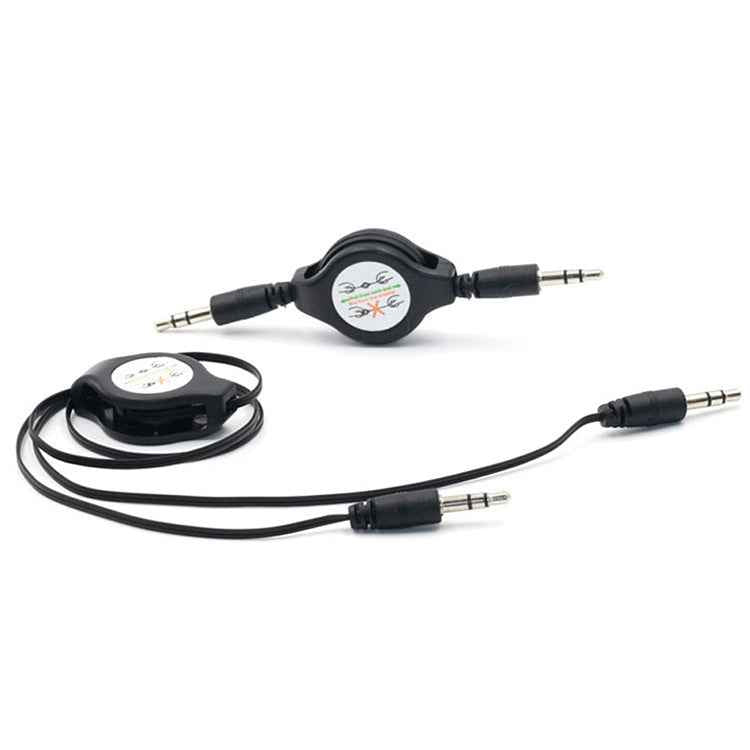 3.5mm Retractable Aux Audio Cable, Compatible with Phones, Tablets, Headphones, MP3 Player, Car/Home Stereo & More, Length: 11cm to 80cm