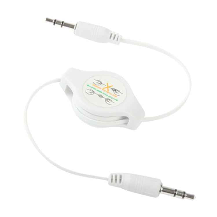 3.5mm Retractable Aux Audio Cable, Compatible with Phones, Tablets, Headphones, MP3 Player, Car/Home Stereo & More, Length: 11cm to 80cm