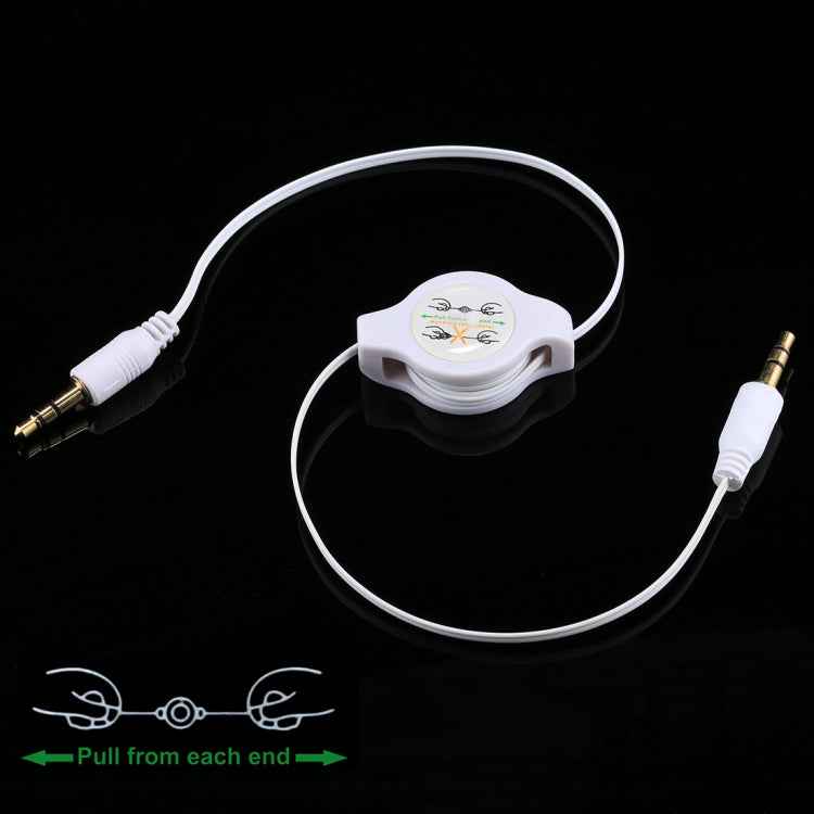 Aux Audio Cable 3.5mm Male to Male Retractable Cord, Compatible with Phones, Tablets, Headphones, MP3 Player, Car/Home Stereo & More, Length: 11cm  to 80cm