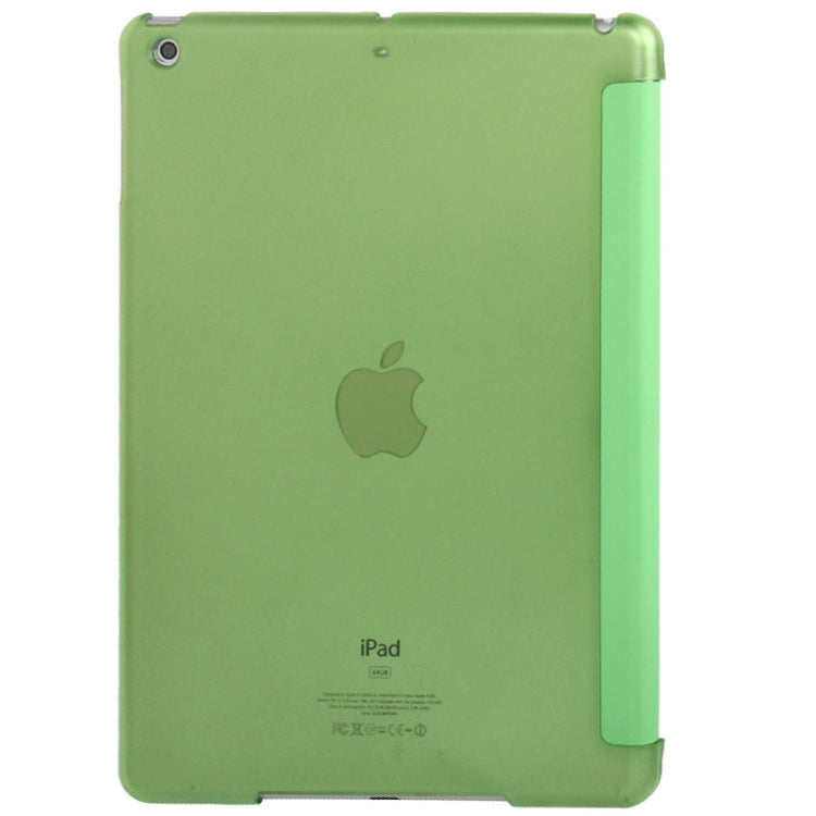 3-folding Leather Cover Frosted Plastic Case with Holder & Sleep / Wake-up Function for iPad Air