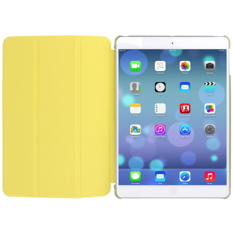 3-folding Leather Cover Frosted Plastic Case with Holder & Sleep / Wake-up Function for iPad Air