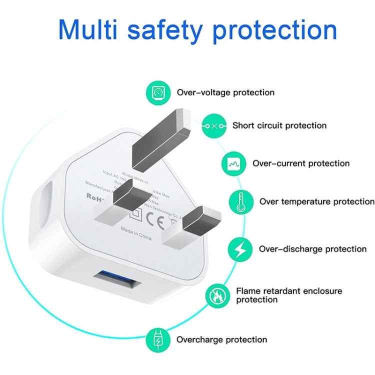 5V / 1A (UK Plug) USB Charger Adapter For  iPhone, Galaxy, Huawei, Xiaomi, LG, HTC and Other Smart Phones, Rechargeable Devices