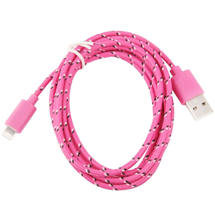 1m Nylon Netting Style USB 8 Pin Data Transfer Charging Cable for iPhone, iPad