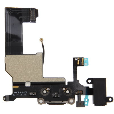Original Tail Connector Charger Flex Cable + Headphone Audio Jack Ribbon Flex Cable for iPhone 5, For iPhone 5