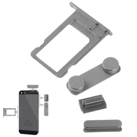 4 in 1 for iPhone 5 & 5S Original Alloy Material Colorful Nano SIM Card Tray + Volume Button + Power Button + Mute Button, For 5 & iPhone 5S, For iPhone 5 & 5S