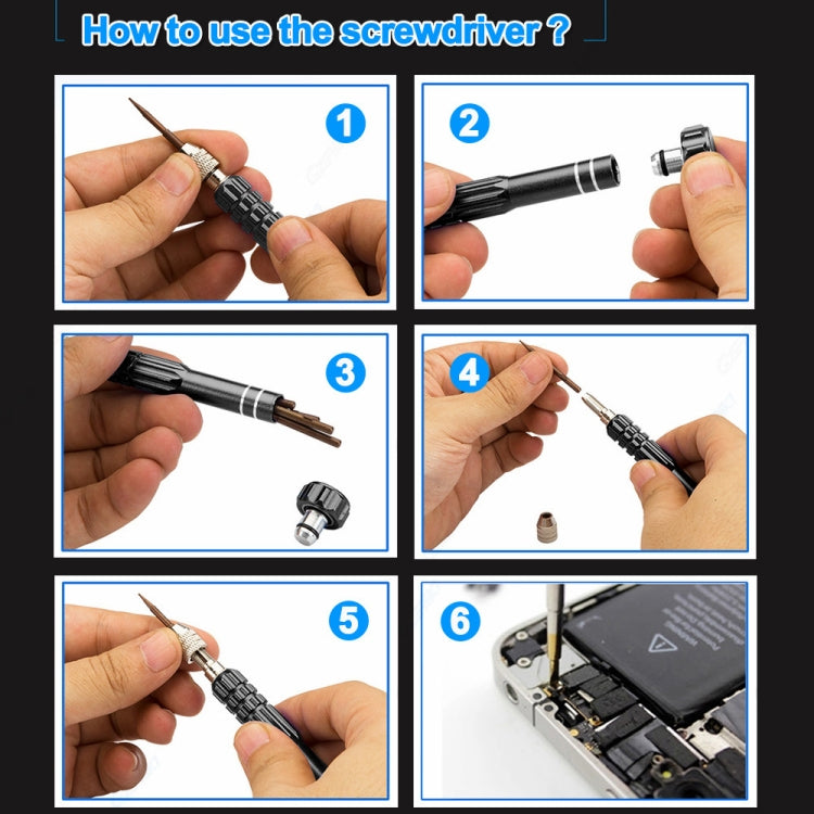 5 in 1 Gold Series Screwdriver Sets (T5 / T6 / 1.2 / 1.5 / 0.8), 5 in 1