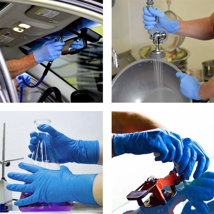 100 PCS AMMEX Durable Disposable Nitrile Rubber Gloves, Size: L