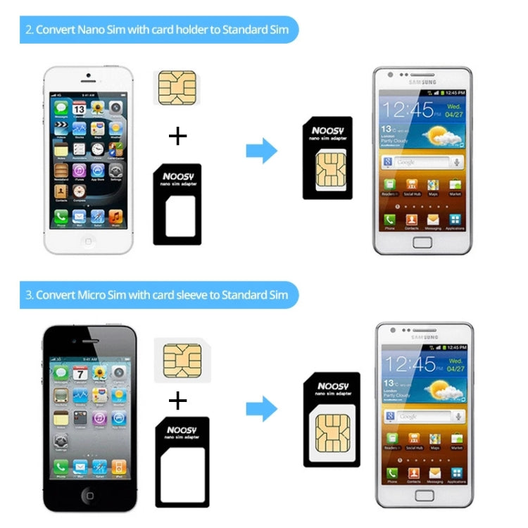 4 in 1 (Nano SIM to Micro SIM Card+ Micro SIM to Standard Card + Nano SIM to Standard Card + Sim Card Tray Holder Eject Pin Key Tool) Kit for iPhone 5 / iPhone 4 & 4S