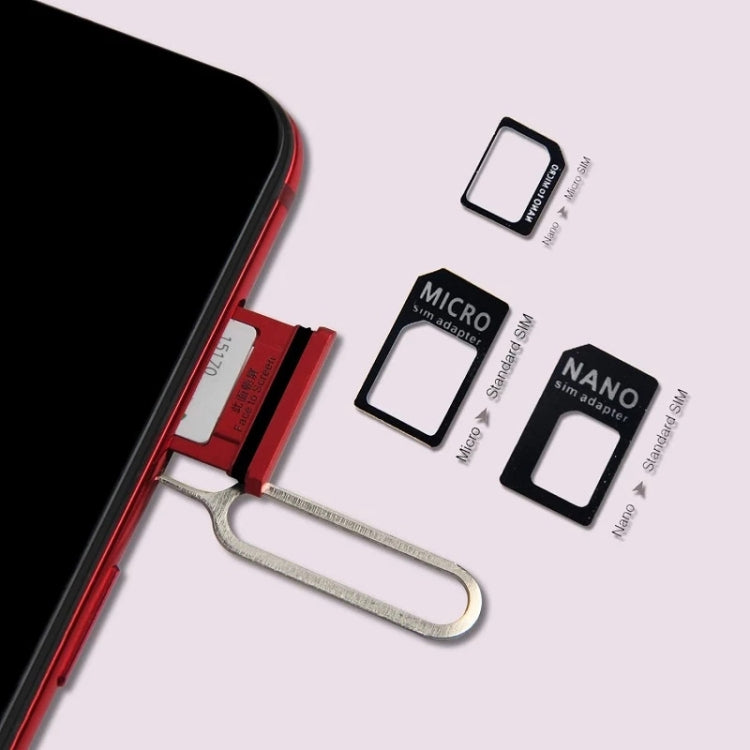 4 in 1 (Nano SIM to Micro SIM Card+ Micro SIM to Standard Card + Nano SIM to Standard Card + Sim Card Tray Holder Eject Pin Key Tool) Kit for iPhone 5 / iPhone 4 & 4S