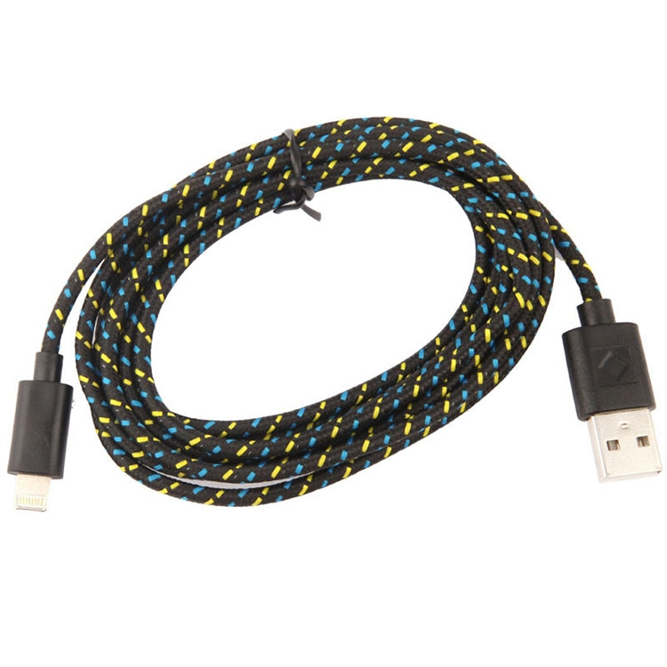 1m Nylon Netting USB Data Transfer Charging Cable For iPhone, iPad, Compatible with up to iOS 15.5