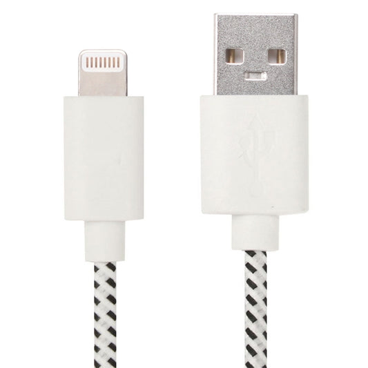 1m Nylon Netting USB Data Transfer Charging Cable For iPhone, iPad, Compatible with up to iOS 15.5