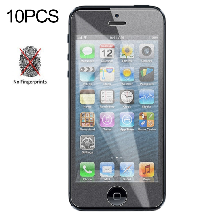 10 PCS Non-Full Matte Frosted Tempered Glass Film for iPhone 5 / 5S / 5C, For iPhone 5 / 5S / 5C(10 PCS)