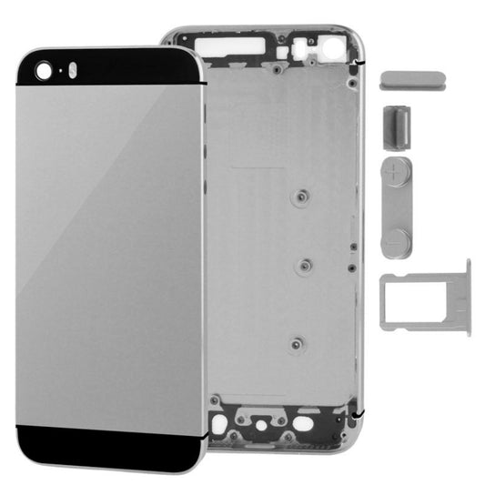 Full Housing Alloy  Back Cover with Mute Button + Power Button + Volume Button + Nano SIM Card Tray for iPhone 5S, For 5S, For iPhone 5S