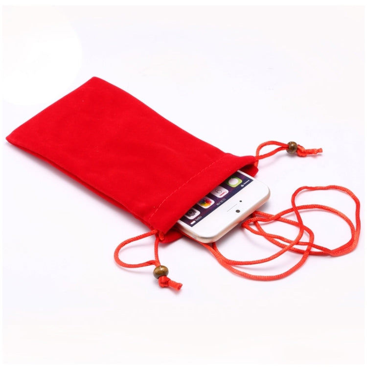 Universal Leisure Cotton Flock Cloth Carry Bag with Lanyard for iPhone 6 / Galaxy S6 / S5 / G900 / S IV / i9500 / SIII / i9300