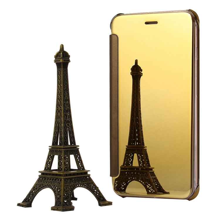 For iPhone 6 Plus & 6s Plus Electroplating Mirror Horizontal Flip PC + Leather Protective Case